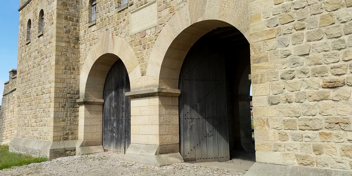 Reconstructed gateway at Arbeia Roman Fort, South Shields